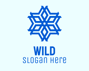 Blue - Blue Geometric Snowflake logo design