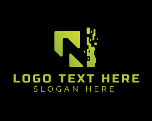 Techno - Pixel Tech Letter N logo design