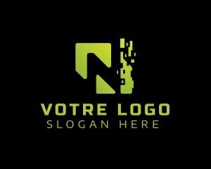 Pixel Tech Letter N Logo