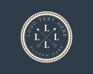 Marine - Nautical Rope Cross Arrow logo design