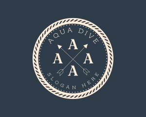 Nautical Rope Cross Arrow logo design