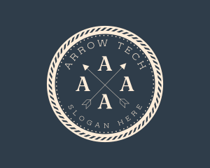 Nautical Rope Cross Arrow logo design