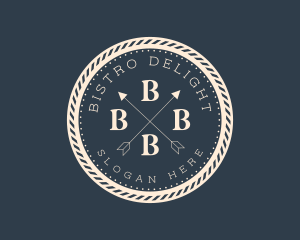 Nautical Rope Cross Arrow logo design