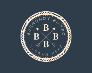 Nautical Rope Cross Arrow logo design