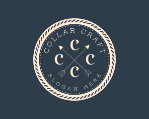 Nautical Rope Cross Arrow logo design