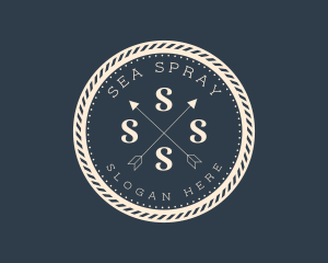 Nautical Rope Cross Arrow logo design