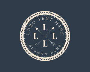 Nautical Rope Cross Arrow Logo