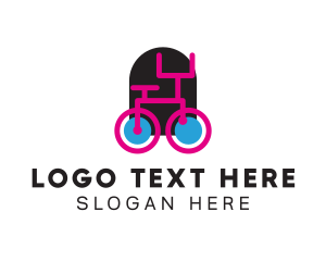 Wheels - Modern Pink Bicycle logo design