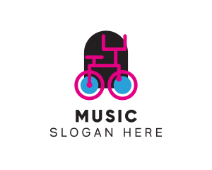 Modern Pink Bicycle Logo