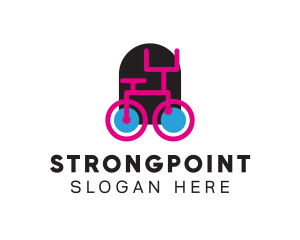 Modern Pink Bicycle Logo