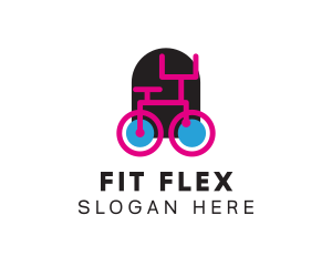 Fitness - Modern Pink Bicycle logo design