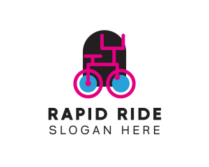 Modern Pink Bicycle logo design