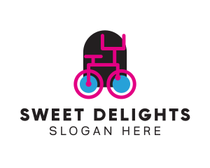 Modern Pink Bicycle logo design