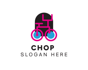 Physical Training - Modern Pink Bicycle logo design