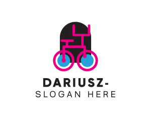 Spinning - Modern Pink Bicycle logo design