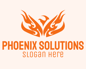 Tribal Fiery Phoenix logo design