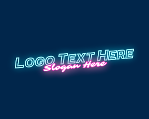 Party - Tilted Neon Sign logo design