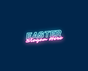 Party - Tilted Neon Sign logo design