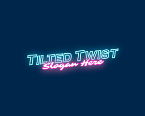 Tilted Neon Sign logo design