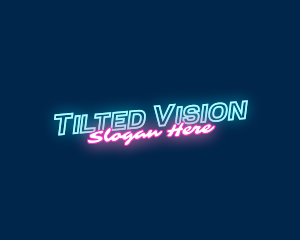 Tilted Neon Sign logo design