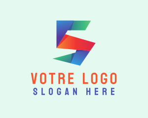 Colorful Geometric  Letter S Logo