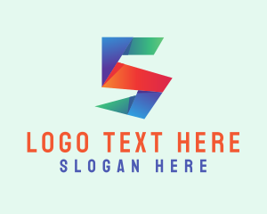 Nursery - Colorful Geometric  Letter S logo design