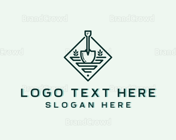 Landscaping Shovel Lawn Logo