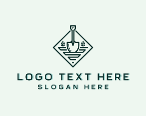 Shovel - Landscaping Shovel Lawn logo design