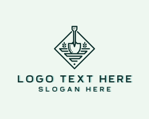 Landscaping Shovel Lawn Logo