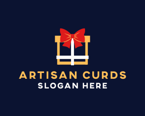 Ribbon Gift Present logo design