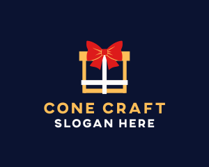 Ribbon Gift Present logo design