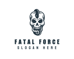 Skull Snake Death logo design