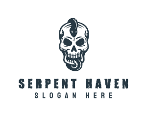 Skull Snake Death logo design