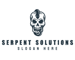 Skull Snake Death logo design