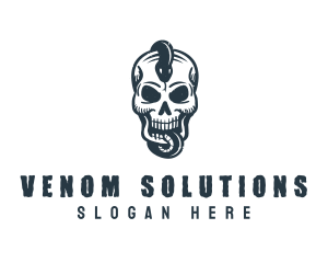 Skull Snake Death logo design