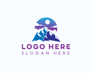 Trails - Mountain Peak Adventure logo design