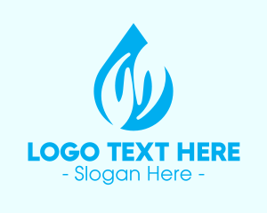 Water Droplet Hands logo design