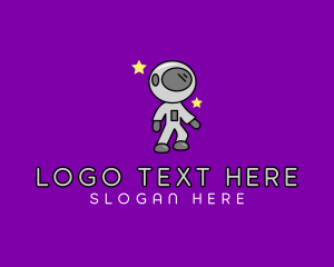 Astronaut Helmet - Astronaut Spacesuit Cartoon logo design