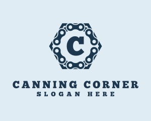 Bike Chain Hexagon logo design