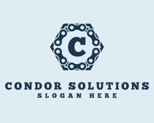 Bike Chain Hexagon logo design