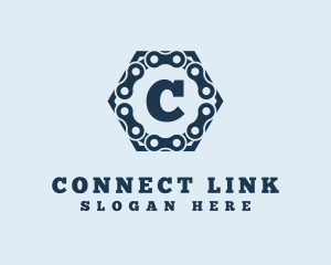 Link - Bike Chain Hexagon logo design