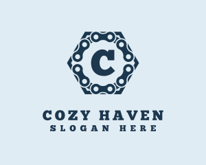 Bike Chain Hexagon logo design