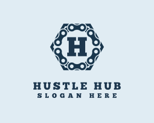 Bike Chain Hexagon logo design