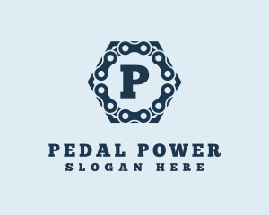 Bike Chain Hexagon logo design