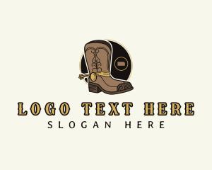 Map - Cowboy Boot Kansas logo design