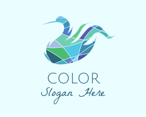 Stained Glass Swan  logo design