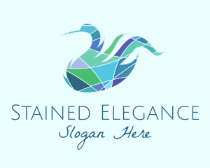 Stained Glass Swan  logo design