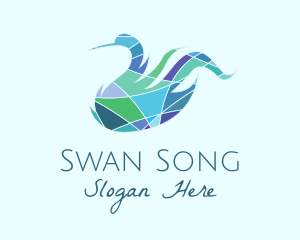 Swan - Stained Glass Swan logo design