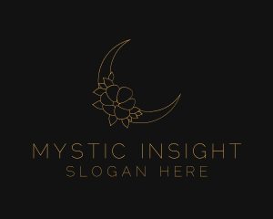 Mystic Moon Flower logo design