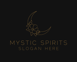 Mystic Moon Flower logo design